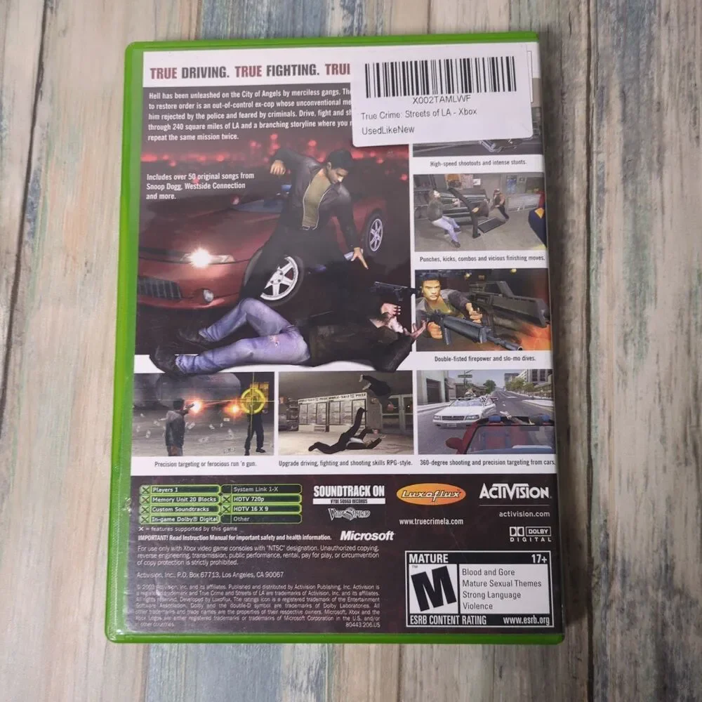 True Crime: Streets of L.A. (Microsoft Xbox, 2003) CIB Complete w/ Manual